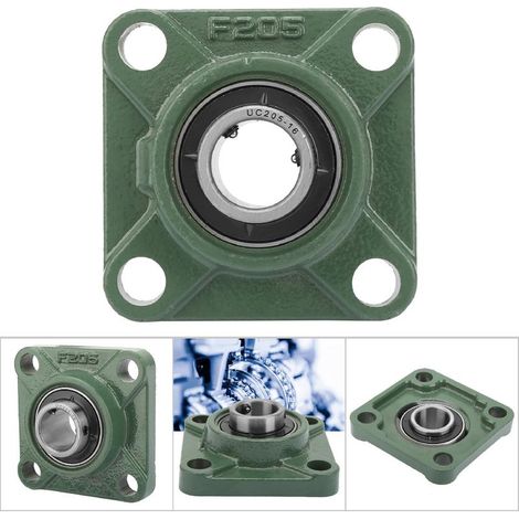 Palier carré UCF205-16 à base solide avec 4 trous de montage, roulement 30mm/25.4mm pour applications industrielles. (1/5)