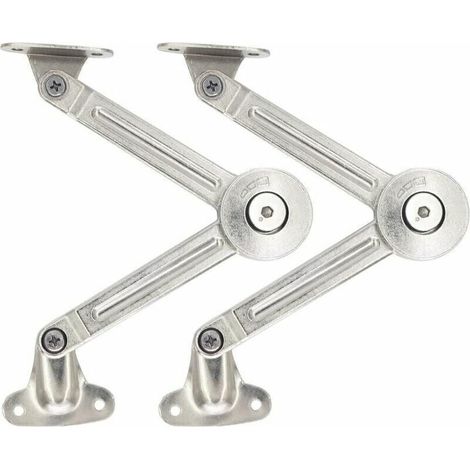 Lot de 2 compas à système d’amortissement – Charge maximale 18 kg – Réglables pour portes relevables – Alliage de zinc antirouille (1/5)