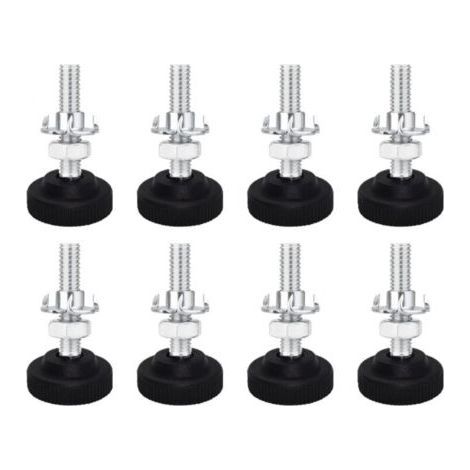 Set of 8 M8 x 50 mm Adjustment Screws, Metal Furniture Feet, Adjustable for Tables and Chairs (1/5)