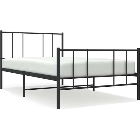 Maison Exclusive - Giroletto con Testiera e Pediera Metallo Nero 100x190 cm (1/5)