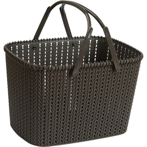 Panier de douche portable ouvert, sac de rangement pour salle de bain, panier ajouré décoratif, organisateur de cosmétiques, bac de rangement pour dortoir, cuisine, garage-Black