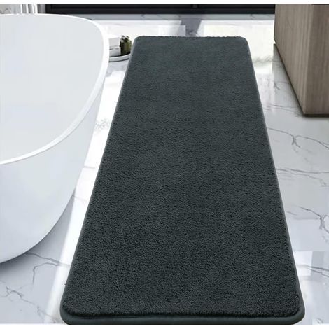 Tapis Salle de Bain, Tapis de Bain Gris 50x120cm, Microfibre Tapis Absorbant Antidérapants Lavable en Machine (1/5)