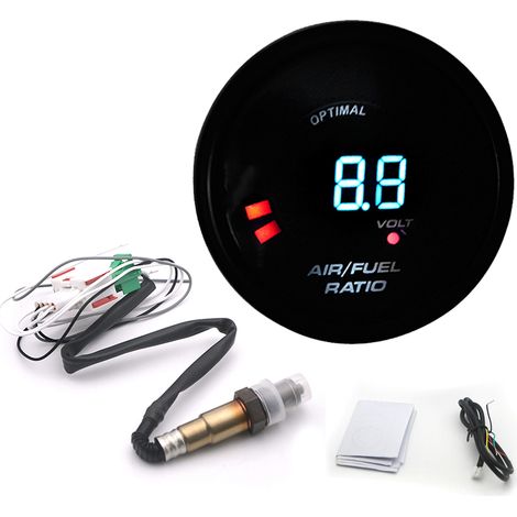2 in 1 Meter 52MM Narrowband Digital Air Fuel Ratio Gauge Kit 12 V Car Volmeter with O2 Oxygen Sensor Car Modification Accessories (1/5)