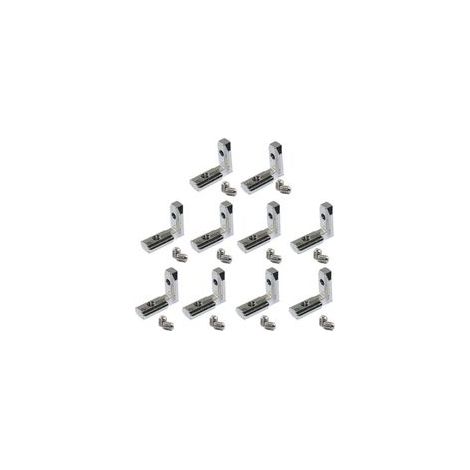 20 PièCes SéRies Fente en T IntéRieur L à L'IntéRieur Du Connecteur D'Angle Support de Joint pour Profilé D'Extrusion D'Aluminium 2020 SéRie 6 Mm