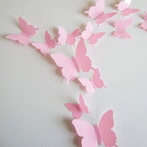Stickers muraux papillons 3D amovibles à faire soi-même, 24 pièces, autocollants pour décorer les murs de la maison, salle de bain, salon, chambre d'enfant, crèche, fête