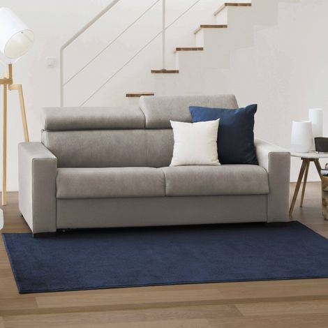 Talamo Italia Sofa cama Afra, Sofá de 2 plazas, 100% Made in Italy, Sofá de salón con apertura giratoria, con reposacabezas ajustable y reposabrazos estándar, Cm 180x95h85, Tórtola, con embalaje refor (1/5)