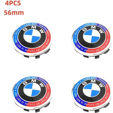 NURIA-Cache moyeu jante BMW 56mm-Enjoliveur centre roue-Convient pour le remplacement des enjoliveurs BMW-Collaboration Bleu et Blanc (1/2)