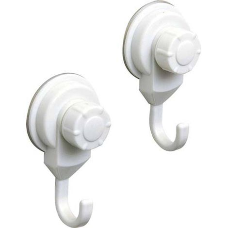 Set aus 2 promo-haken pp auf saugnäpfen - weiss - Tendance