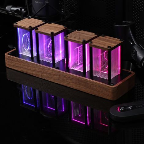 Horloge LED - Tube lumineux - DIY - Horloge tubulaire - Horloge numérique LED avec réveil et fonction minuterie - Horloge de table numérique rétro vintage - Cadeau créatif (1/5)