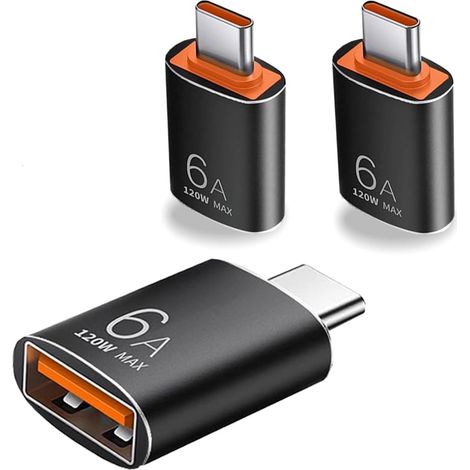 Adaptateur USB-C vers USB 3.1 (Pack de 3), OTG Type C vers USB pour Smartphones et Ordinateurs, Compatible iPhone 15 Pro Max, MacBook Pro, Samsung Galaxy S20/S21/S22