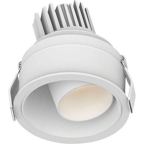 Spot LED Encastrable Orientable D85 10W IRC90 IP44 Rond Blanc Sablé ZAMBELIS Hors Transfo - 38 deg - Blanc chaud - 3000K (1/2)