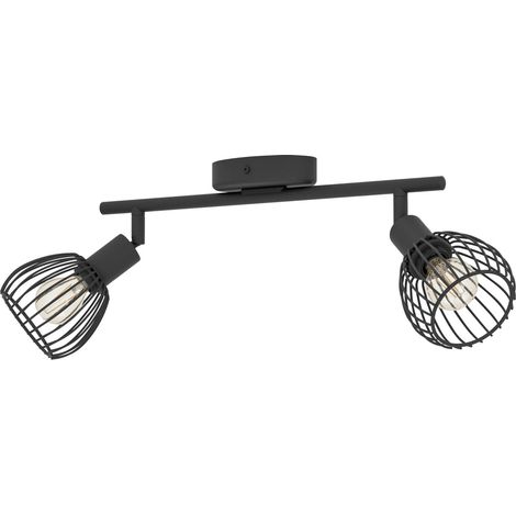 Eglo 2er Spot Sonnino schwarz 36,5 x 10 cm E14 Deckenlampen & Kronleuchter (1/3)