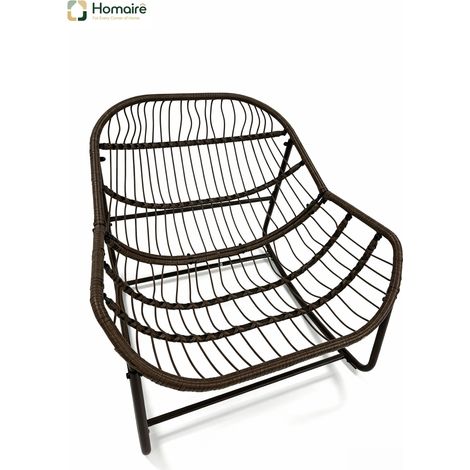 Stahl Rattan Sitzbank mit Rückenlehne Weiß 120 x 40 x 45 cm HOMAIRE (1/5)