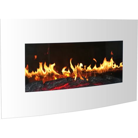 Cheminee electrique Blanche Venezia 90cm 2000W Breakling