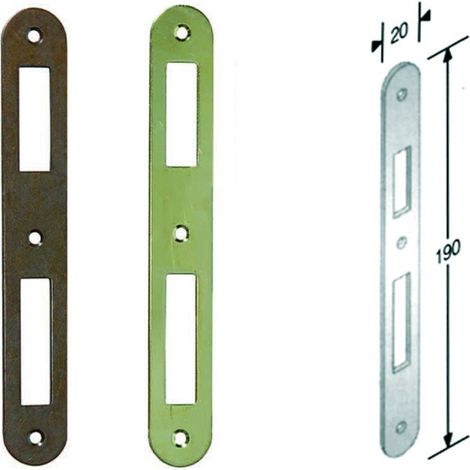 Contropiastra Ridotta Con Aletta Per Serratura A Bussola Bordo Tondo - acciaio bronzato - 5 pz