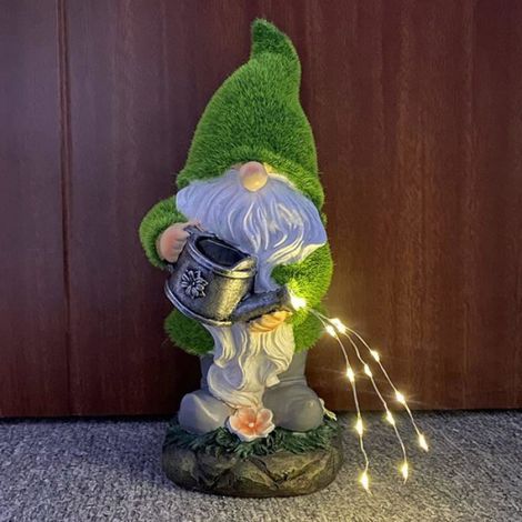 Statue Gnome Jardin - LED Solaire - Décoration Extérieure Cour Patio - 1 Pièce (1/5)