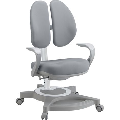 Sedia da ufficio per bambini altezza e schienale regolabili grigio 030009196