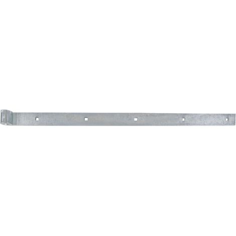 Penture droite zinguée – 600 mm x 35 mm – avec gond Ø14 mm – Bout arrondi – Acier galvanisé – Marque