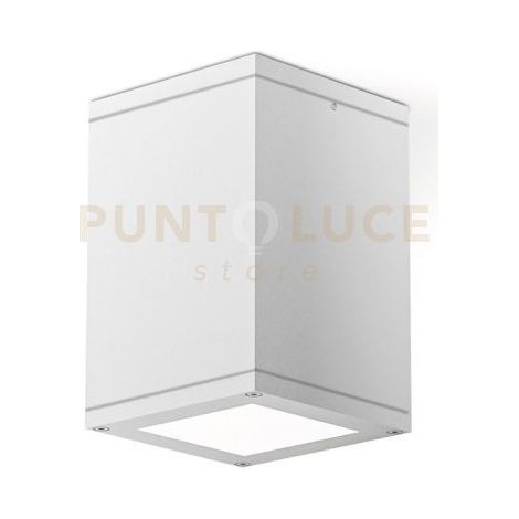 GES1011- PLAFONIERA QUADRATA IN ALLUMINIO COLORE BIANCA 1 LUCE ATTCCO E27 IP65