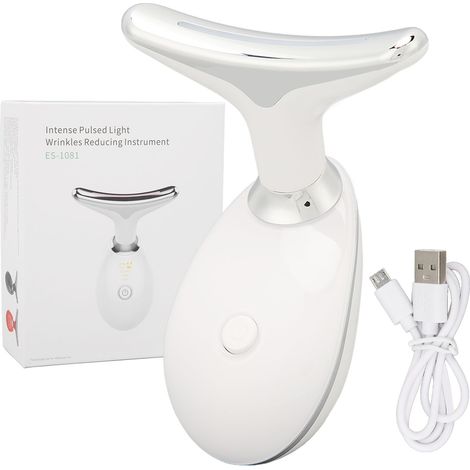 Appareil anti-rides cou lumineux vibrant liftant raffermissant rajeunissant blanc (1/5)