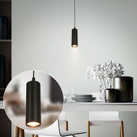 Briloner LED Pendelleuchte Höhenverstellbar Ø10x120 cm GU10 Fassung max. 9W Schwarz - Hängelampe Esszimmer Esstisch Wohnzimmer (1/5)