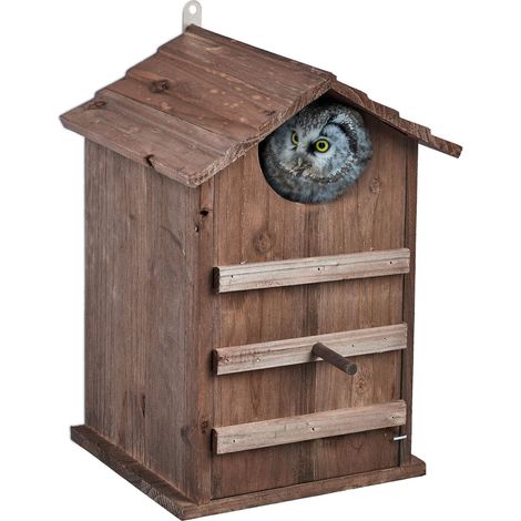 Caja nido de madera para búhos