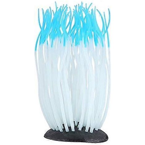 Künstliches Aquariengras aus Kunststoff, grüne, naturgetreue Unterwasserpflanzen, leuchtende Aquariendekoration, Aquarium-Ornament (Blau) (1/5)