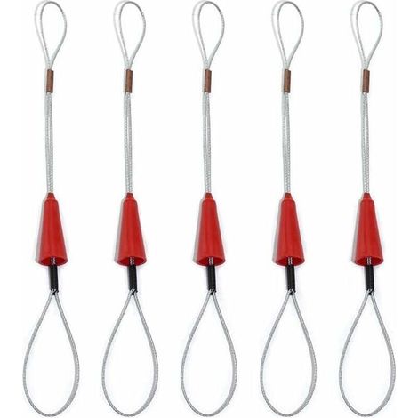 5 Pièces Aiguille Tire-Fil - Outil De Traction De Câble En Fil D'acier - Pour Conduits Électriques Et Boîtes De Dérivation - Rouge Et Argent (1/5)