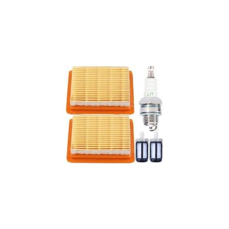Kit de Filtre à air débroussailleuse pour Stihl FS120 FS200 FS250 FS300 FS350 FS400 FS450 FS480 BT120C BT121 BT130 HT250 KM130 avec Filtre à Carburant, Bougie d'allumage, pièce de Rechange (1/5)