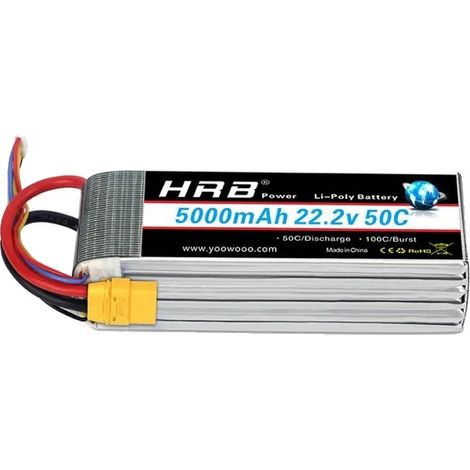 Batterie Lipo, options haute capacité, connecteur Deans XT60, 6S 5000mah XT90 (1/2)
