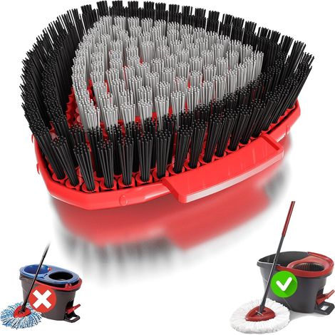 1 Tête de Brosse de Rechange pour Balai à Franges, Design Triangulaire, Poils Doubles, pour Cuisine et Salle de Bain
