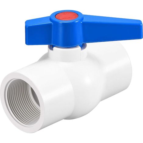 Valvola a sfera – filettatura interna G1-1/2" – pompa sommergibile – irrigatore da giardino – bianco blu (1/5)