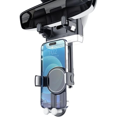 Support de Voiture, Support de téléphone Universel, Support de téléphone de rétroviseur Universel, Support de téléphone de Voiture Multifonction Intelligent, Anti-Vibrations Fixes, Design (1/5)