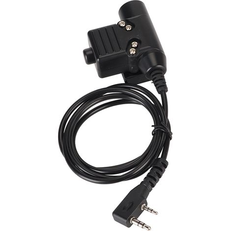 Câble PTT U94 90cm pour Casques Radio Kenwood TK TH KPG - Adaptateur Push to Talk (1/5)