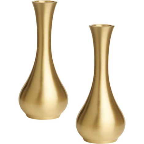 Lot De 2 Mini Vases en Métal Doré Petit Vase À Fleurs pour Compositions Décoration De Bureau Et De Table Vase Décoratif pour Salon Bibliothèque Et Cadeau Maison (1/5)