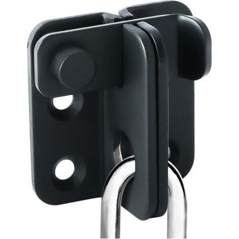 Exterior door lock, gate lock, interior door lock with screws for window, cabinet and garden, sliding door lock with black stainless steel finish. (1/5)