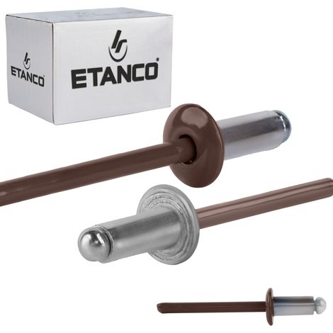 Rivets ouverts en aluminium 4,8x10mm RAL 8017 (1/5)