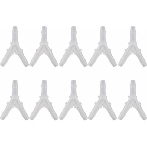 10 pièces Joint de Tuyau d'eau, raccords de Tuyau Souple connecteur de Type Y Aquarium Fish Tank Jonction de Pompe à air connecteur à 3 Voies (4.8mm) (1/5)