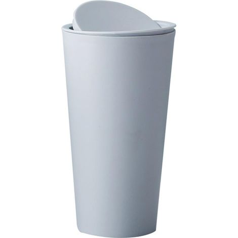 Hard Plastic Car Waste Container with Push-Button Lid (light blue) (1/5)