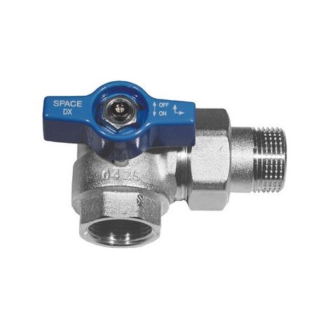 Valvola a sfera squadra per collettori maniglia blu 1" sx  dn 25  pn 40