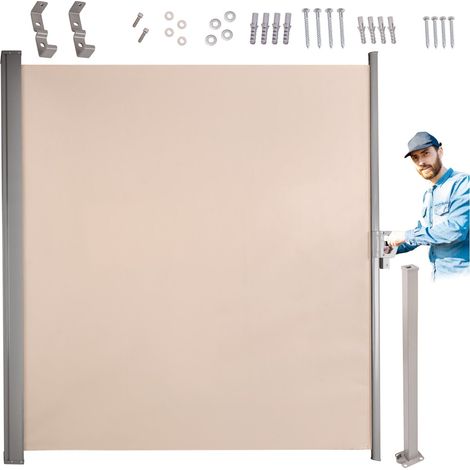 Seitliche terrassenmarkise ausziehbarer screen 180 beige