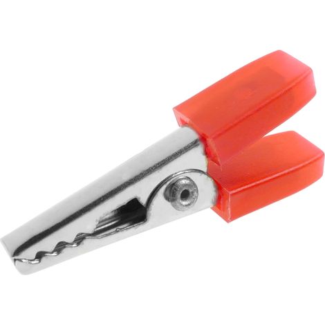 BeMatik - Pince crocodile rouge avec gaines isolantes pour connexions électriques 34mm (1/5)