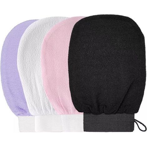 Ensemble de 4 gants de bain exfoliants - Multicolore (1/5)