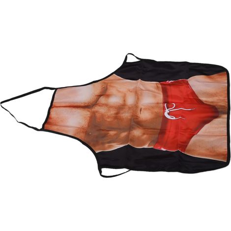 Tablier de cuisine fantaisie à motif musculaire, amusant et original, pour hommes et femmes, chef, serveuse, barbecue et pâtisserie. (1/5)