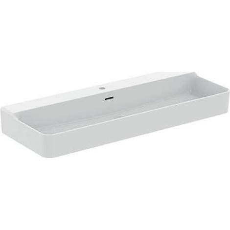 IS Waschtisch Conca 1 Hl. m.Ül. 1200x450x165mm Seidenweiß (1/3)
