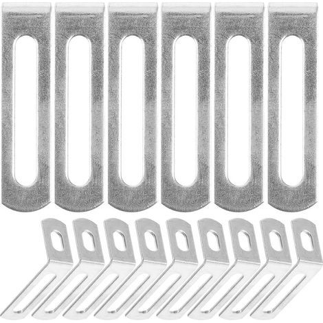 20 équerres d'angle à trou oblong, équerres à angle droit, équerres robustes en L-5x2.4cm (1/4)