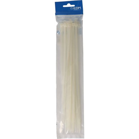 Bridas natural 4,8 x 300 mm nylon alta calidad, bolsa 25 uds (1/4)