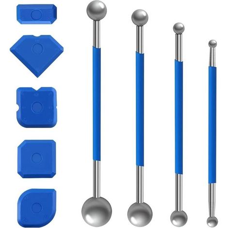 Lot de 9 grattoirs à joints, raclette en silicone, extracteur de joints, extracteur de joints en silicone, pour carrelage de salle de bain et cuisine (1/5)