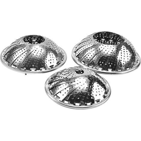JSSEVN - Stainless Steel Steamer Basket, 18cm Stainless Steel Steamer for Pressure Cooker, Steaming Basket, Daisy Flower Steamer, Foldable Vegetable Steamer Accessory (1/5)