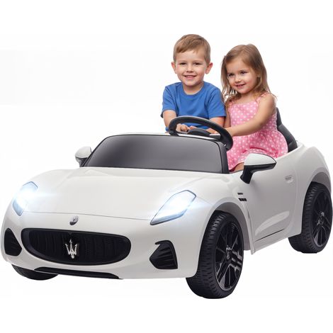 Voiture électrique Maserati enfant 2 places 12V télécommande LED musique blanc (1/5)
